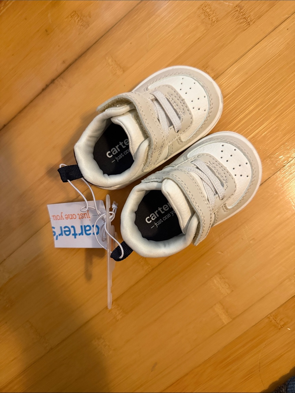 Carter's Cream and White Baby Walker Sneakers